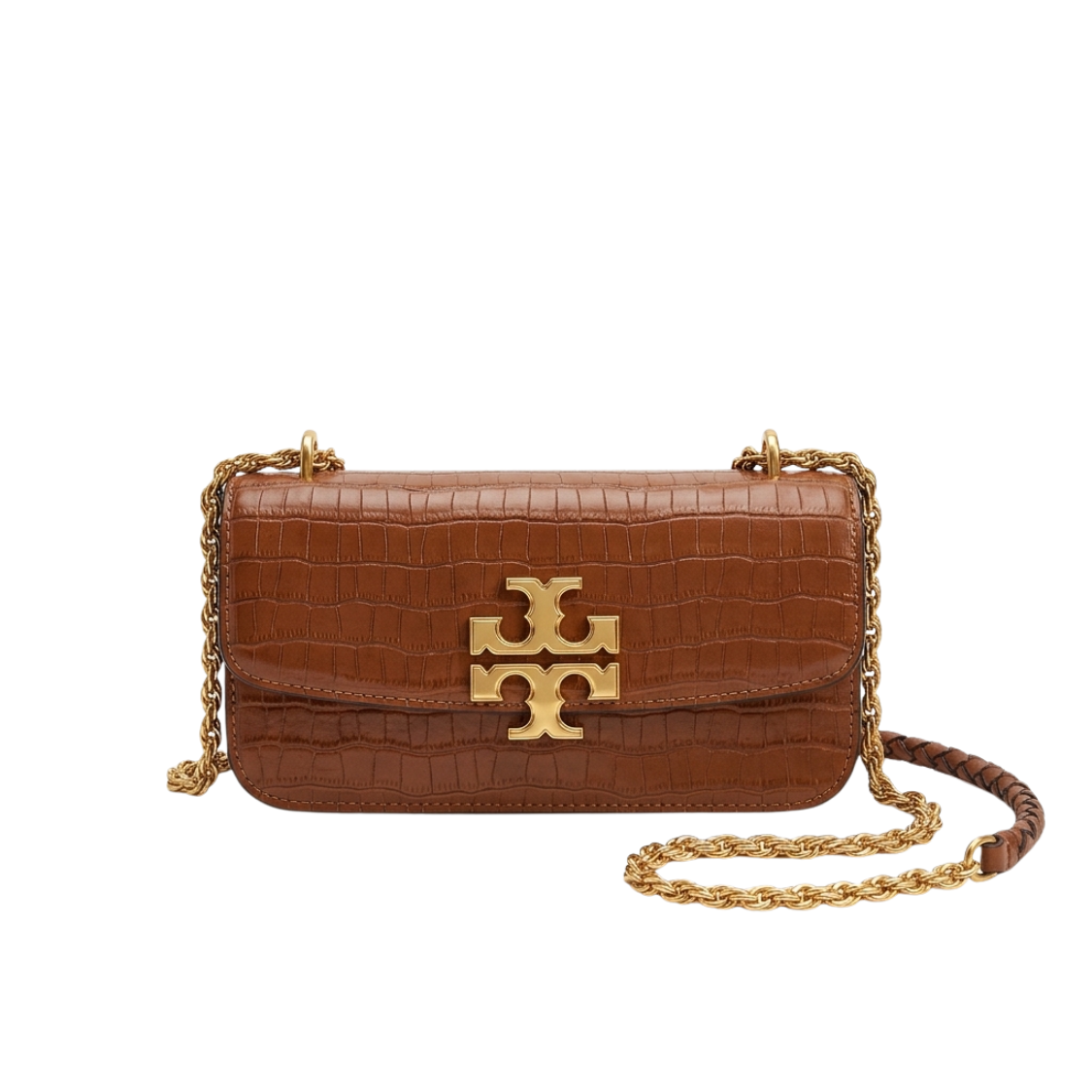 14 Eleano Croc-Embossed Structured Shoulder Bag – Tan - Image 1