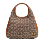 Lan 23 Signature Jacquard Signature Pattern Structured Shoulder Bag – Taupe