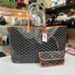 Chevron Print Shoulder Tote Bag with Matching Pouch – 7 Colours - Image 2