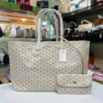Chevron Print Shoulder Tote Bag with Matching Pouch – 7 Colours - Image 7