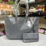 Chevron Print Shoulder Tote Bag with Matching Pouch – 7 Colours - Image 4