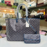 Chevron Print Shoulder Tote Bag with Matching Pouch – 7 Colours - Image 3